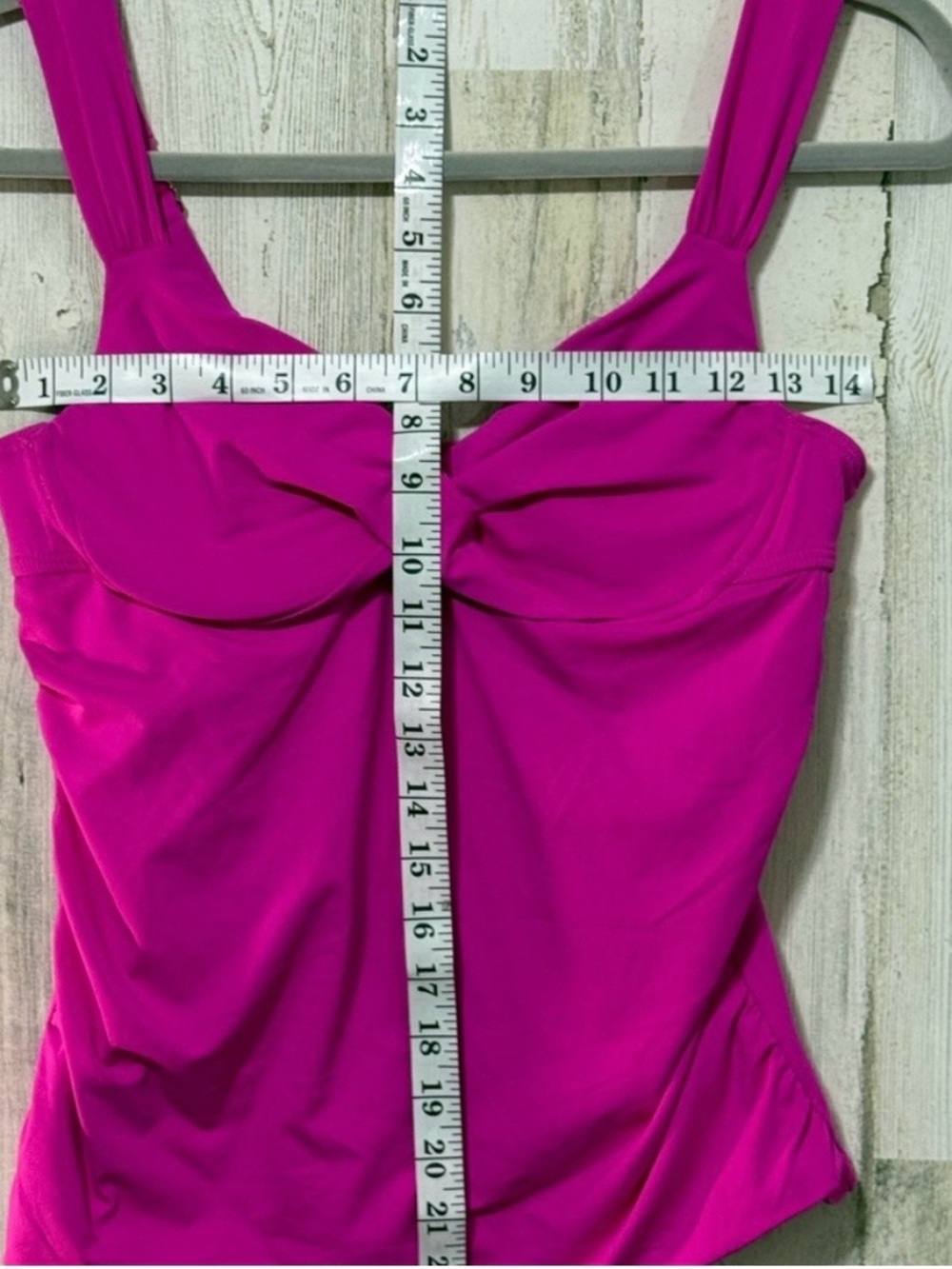 Anne Cole Women's Twist-Front Tank Top in Fuchsia 36B/34C - Picture 7 of 10